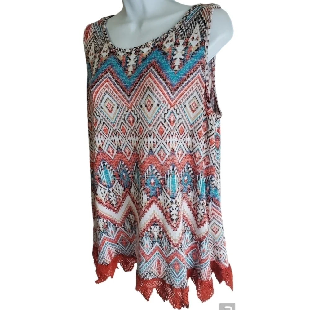 No Comment Aztec Print Tank Top - Picture 1 of 7
